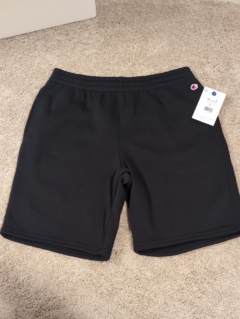 Champion Black Fleece Shorts with Logo